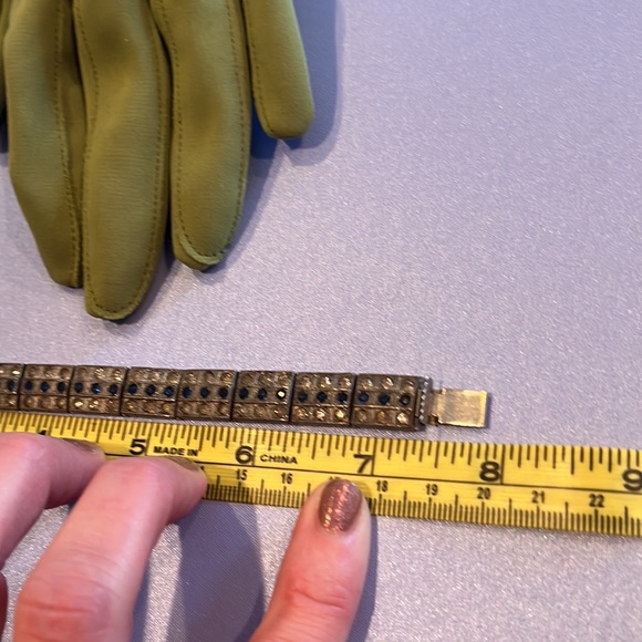 ALLCO Art Deco paste blue and clear stones Bracelet - Picture 9 of 12